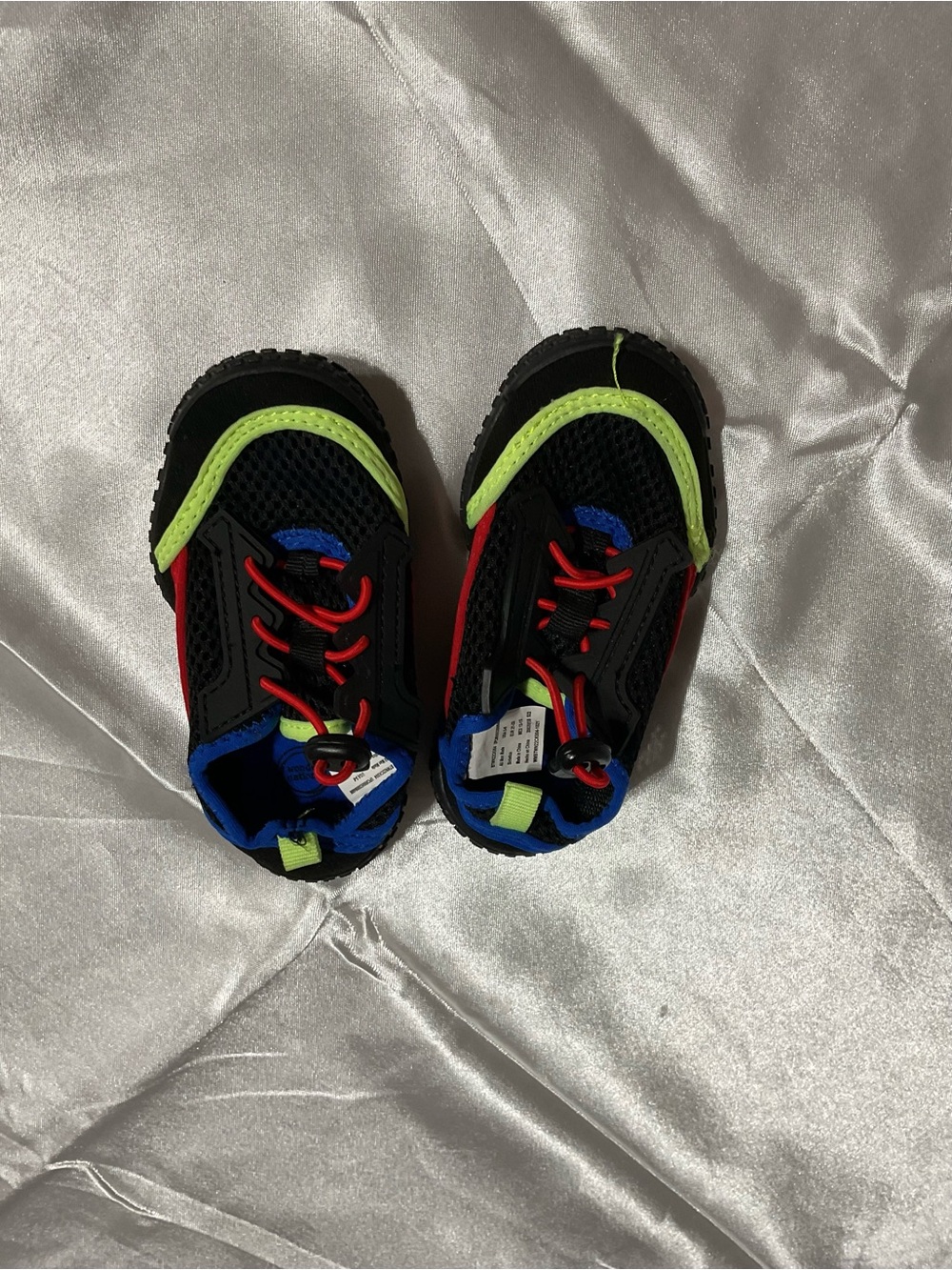wonder nation Black Sneakers with Neon Green, Blue & Red Accents